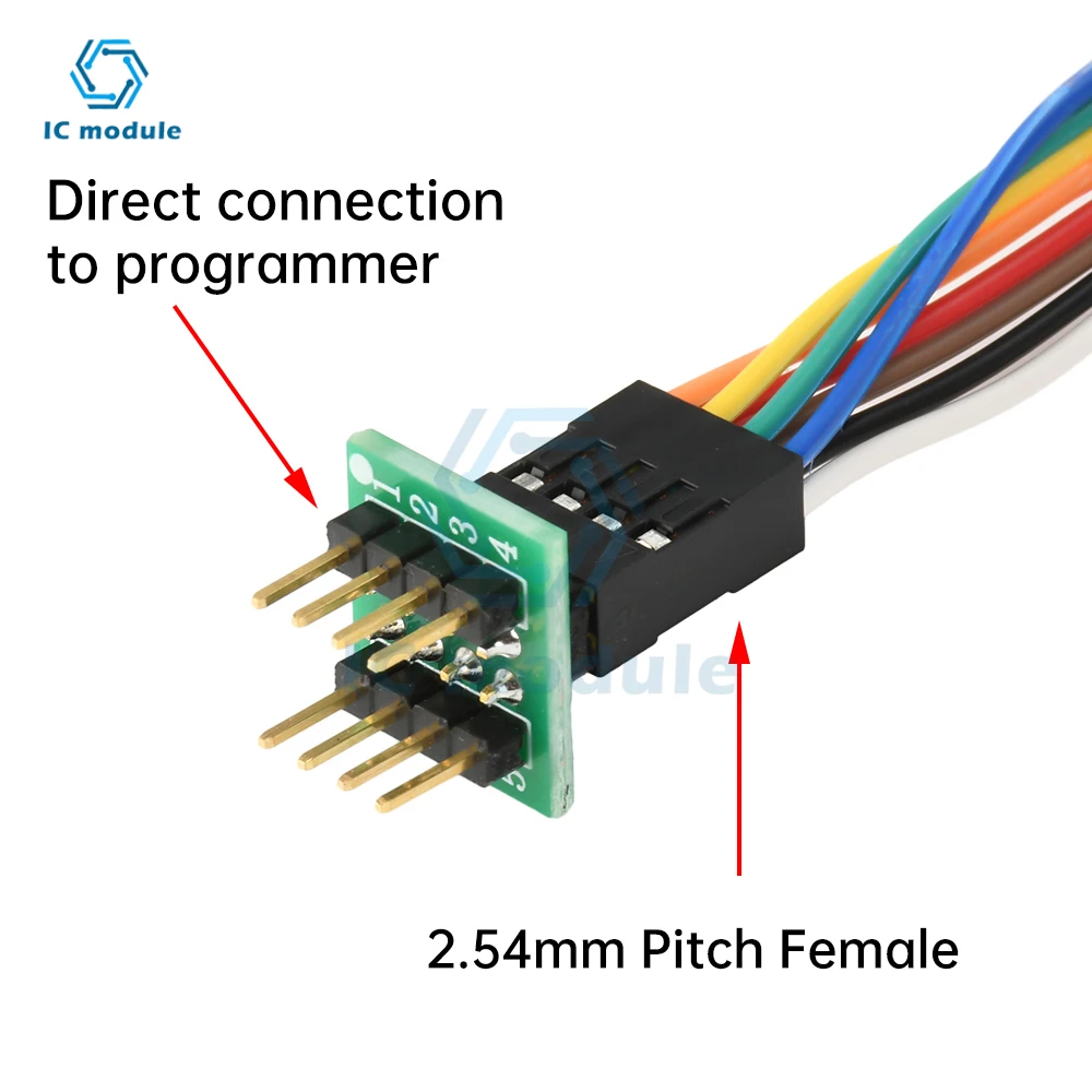 SOP8/WSON8/QDFN8 Microchip SMD Spring Pin Burn-in Read/Write Test Probe Programmer Flash Chip Burner Cable