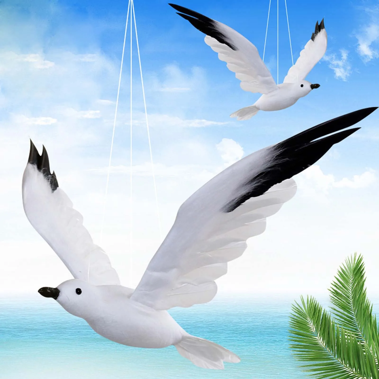 1PC Fake Artificial Feathered Seagull Decoy Realistic Seagull Garden Decor Courtyard Crafts Ornaments Garden Statue