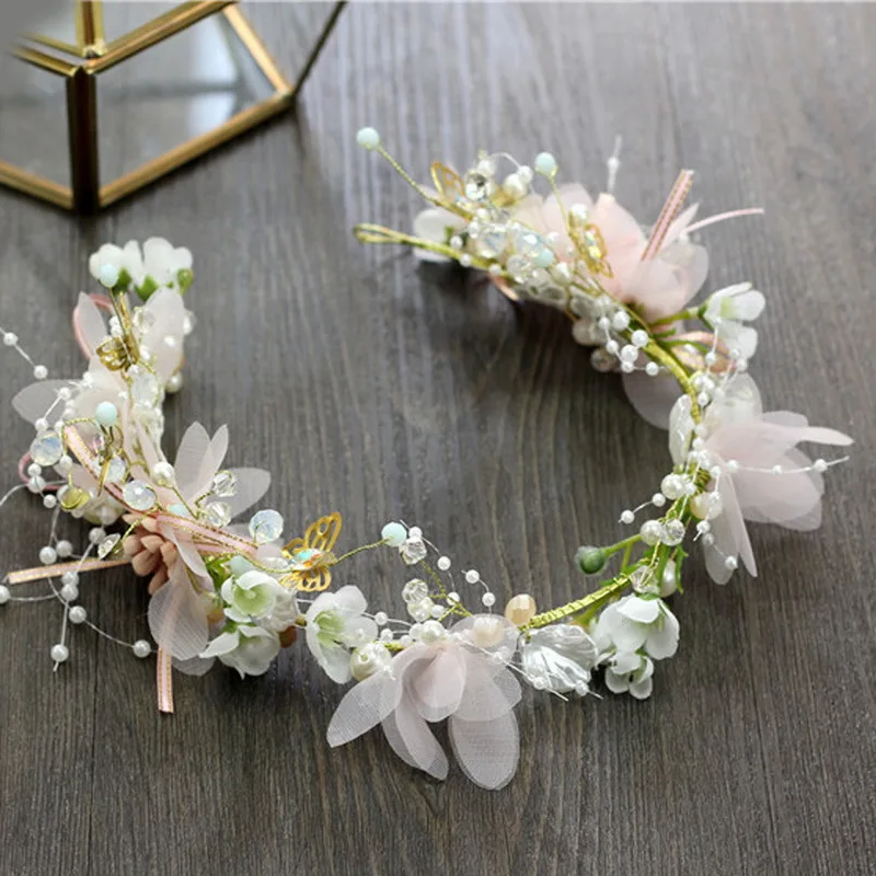 Wald Fee Stil Zarte Kinder der Tag Kranz Kinder Mädchen Tochter Geburtstag Neue Jahr Geschenk Begünstigt Hochzeit Kopfschmuck – Detail 3