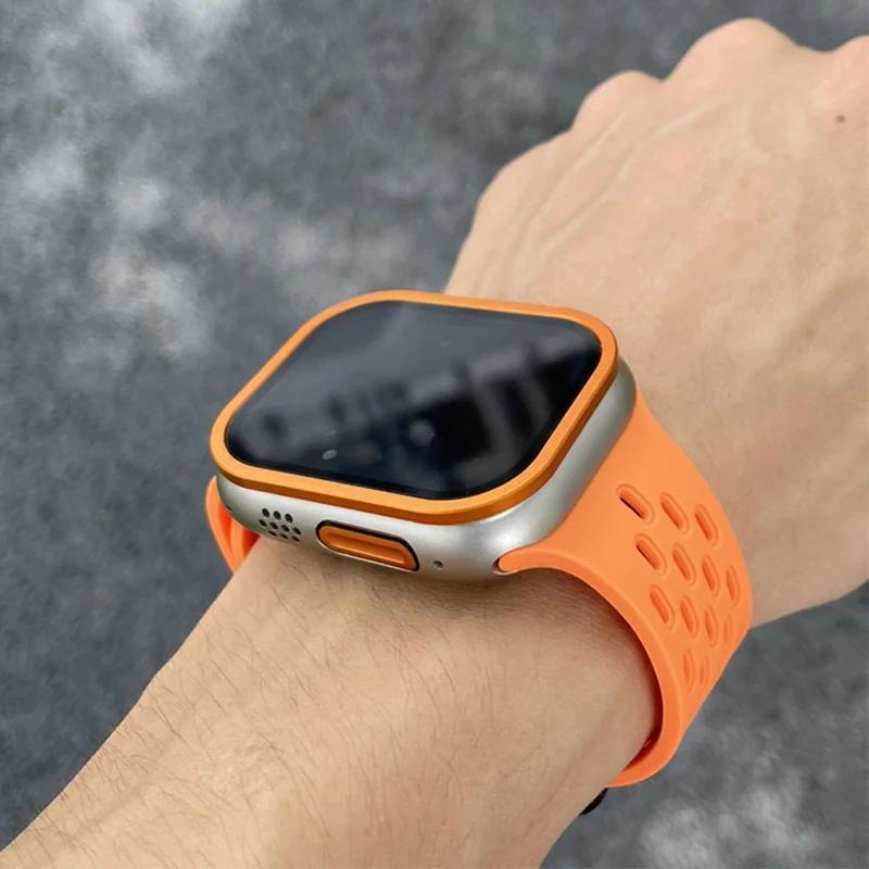 HD Tempered Glass+Titanium frame for Apple Watch Ultra 1/2 Screen Protector 49mm lightweight glass protector for iWatch Ultra2\1