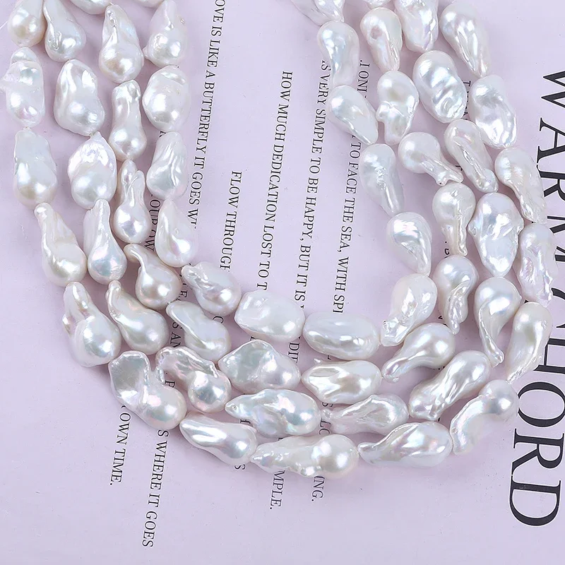 A/AA/AAA/AAAA/AAAAA Hot Sale Natural White Color Freshwater Pearl  13-16mm Fireball Big Baroque Pearls strands For Jewelry DIY