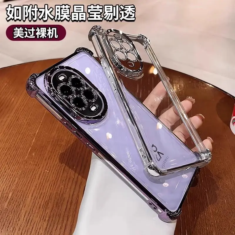 For Huawei Nova 14 Pro Nova13 Case Luxury Electroplating Transparent Bracket Skin Feeling TPU Cover For Huawei Nova 14Pro  Funda view 4