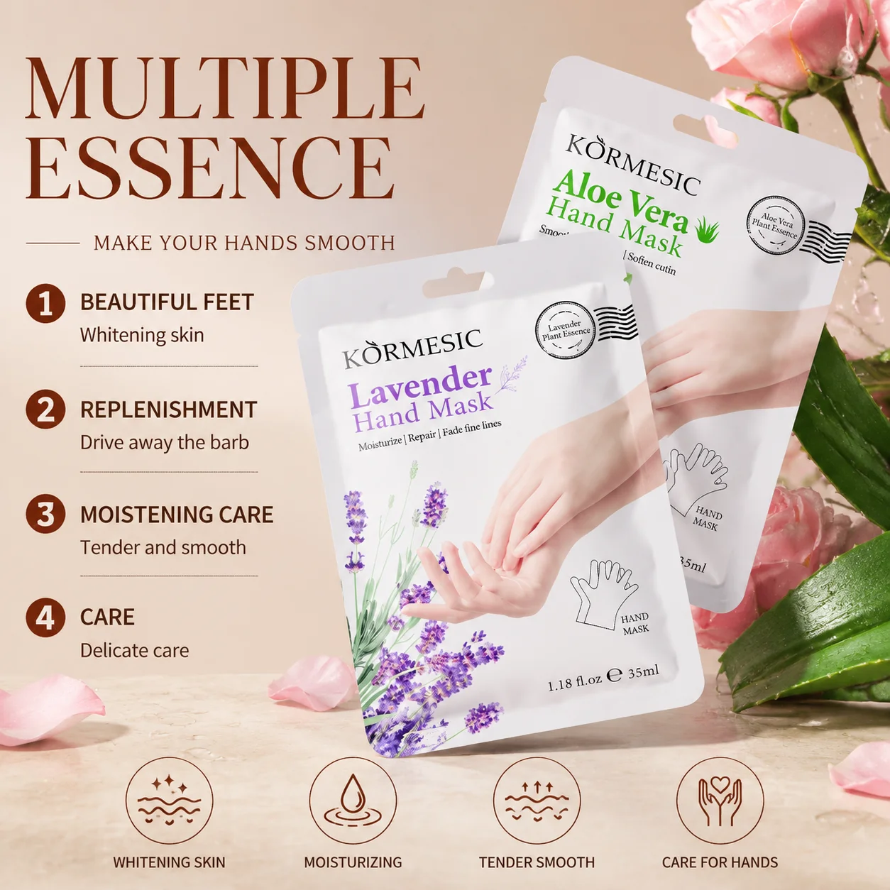 10PCS aloe moisturizing facial mask hand exfoliating, regeneration, nourishing and moisturizing hand skin care product