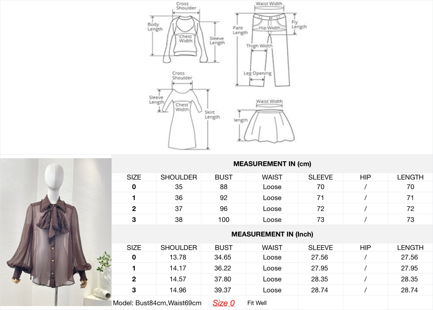ربطة عنق ذات أكمام طويلة باللون البني عند الرقبة