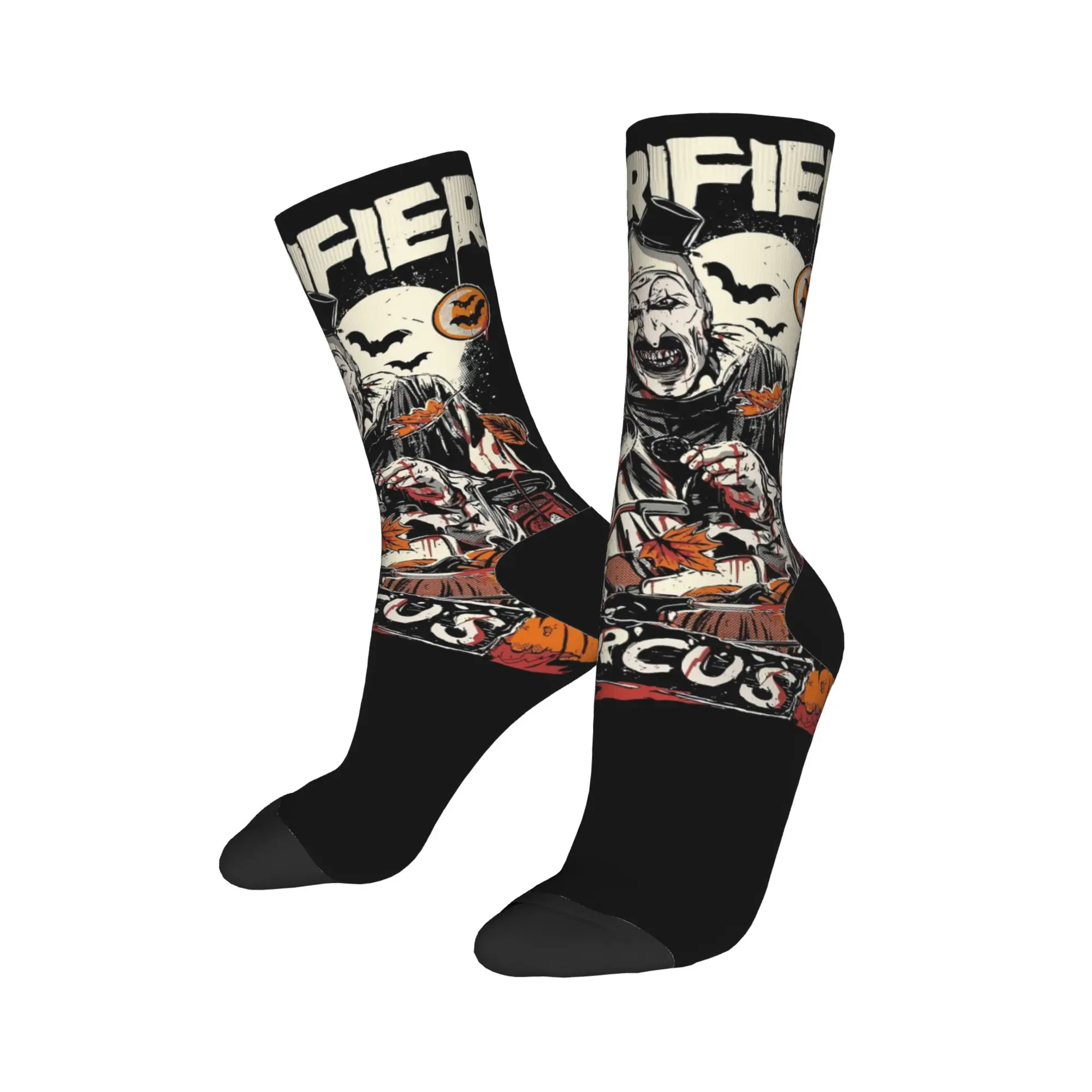 Cool Retro Terrifier Movie Skateboard Socks  Polyester Long Socks for Unisex Non-slip