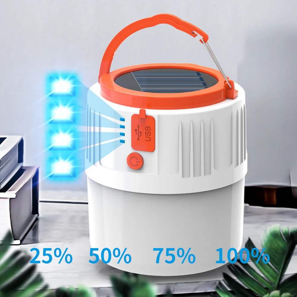 Portable LED Solar Camping Light Waterproof Tent Lamp Rechargeable Lanterns Outdoor Emergency Lights Market Energy Saving Bulb