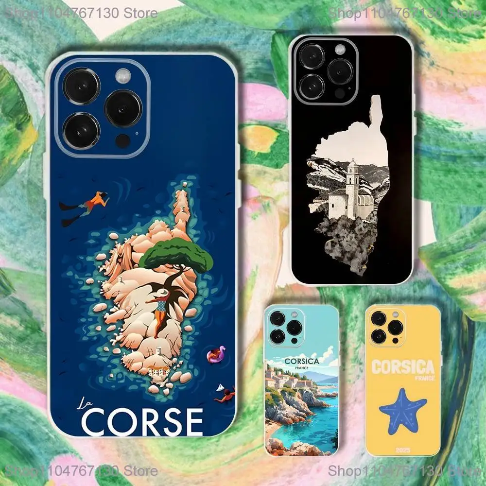 

Corse Corsica Phone Case For iPhone 17,16,15,14,13,12,11 Plus,Pro,Max,XR,XS,Plus,E,SE4,Mini Transparent Cover