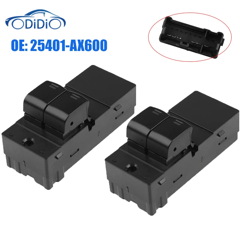 ODiDiO 25401-AX600 6 Pins Electric Master Power Window Switch 25401AX600 For Nissan Micra III K12 2003 - 2010