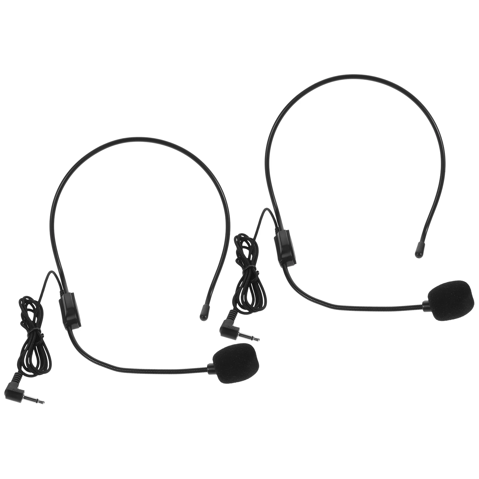 

2pcs Headset Microphone Wired Condenser Vocal Voice Amplifier Teaching Professional Singing Interview Unidirectional Mic Audio