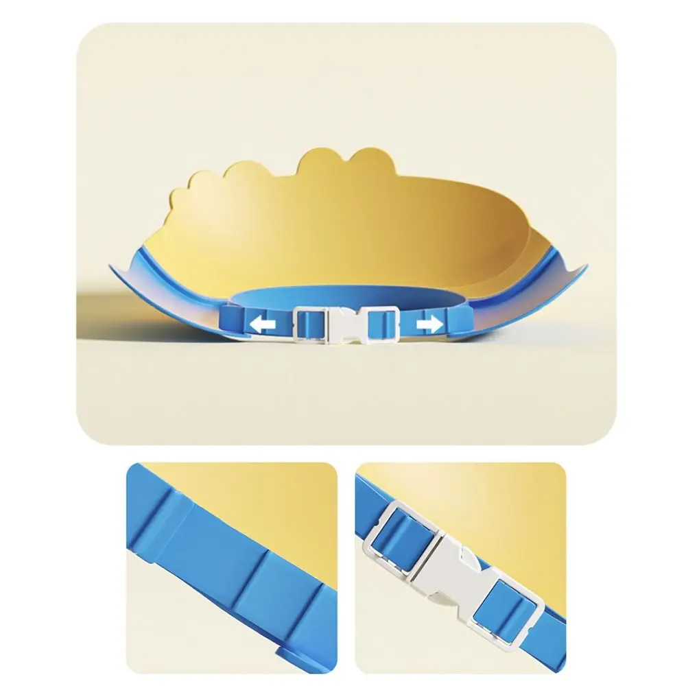 Urocza czapka do kąpieli dla niemowląt w kształcie zwierzątka, miękka, regulowana, wodoodporna czapka do mycia włosów dla dzieci, chroniąca oczy i uszy.