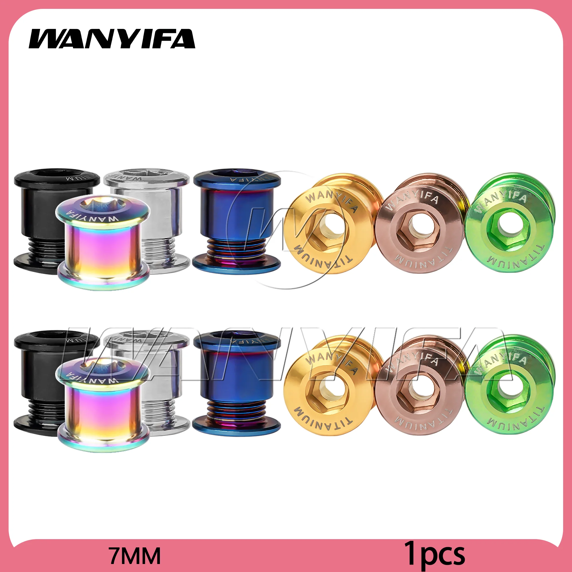 Wanyifa  Titanium Bolt  7MM Bicycle Chainring Disc Pair Locking Screws Crank Sets for Road MTB Bike Chain Wheel Parts