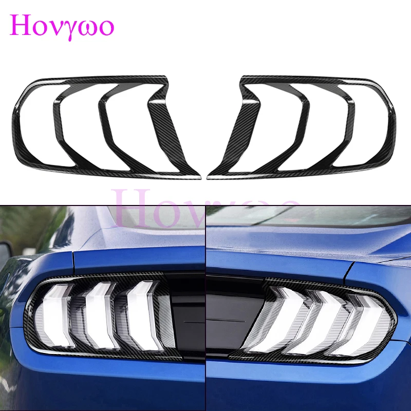 

Real Carbon Fiber Rear Tail Light Cover For Ford Mustang 2018-2023 Rear Lamp Bazel
