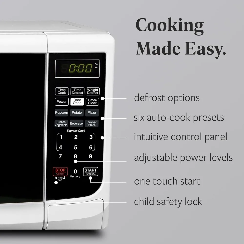 ميكروويف كونترتوب 700 وات، مكعب. قدم. - مع إضاءة LED وقفل أمان للأطفال - داخلي رمادي سهل التنظيف، أبيض قديم