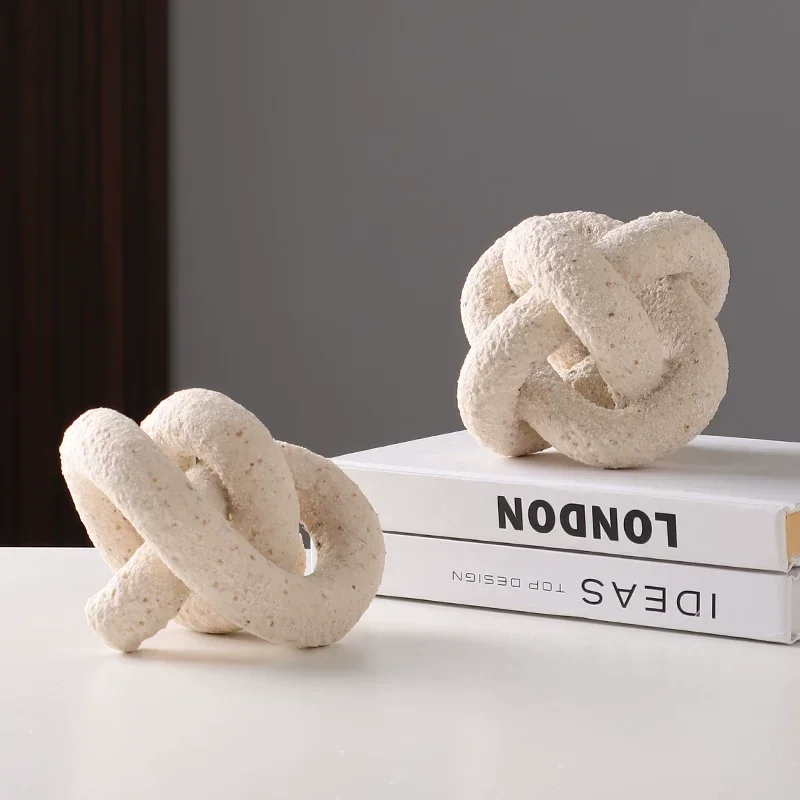 Creative Sandstone Knot Sculpture Accessories Home Livingroom Table Statue Decoration Study Bookshelf Desktop Figurine Ornaments