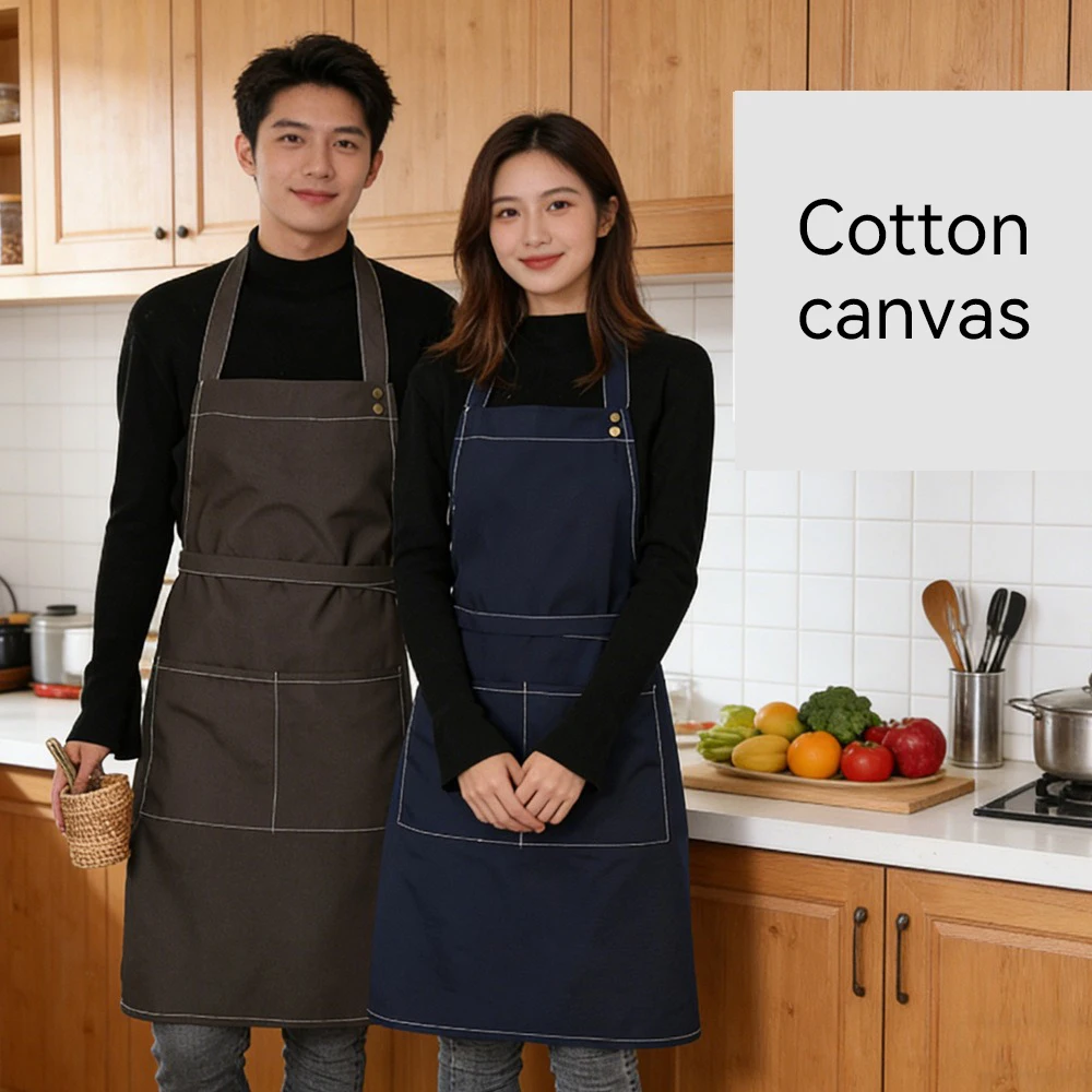 Canvas apron, neck wrap, flower shop, manicure, restaurant, baker, men's and women's fashionable work clothes