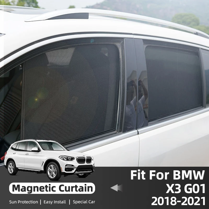 

For BMW X3 G01 2018-2024 F97 IX3 Rear Side Window Sun Shade Visor Car Sunshade Front Windshield Mesh Protect Parasol Curtain