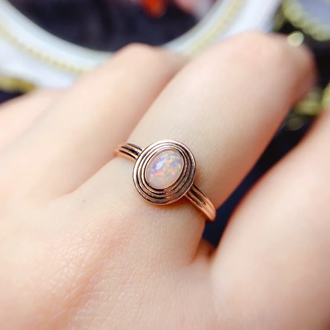 

Opal Ring Silver 925 Ring Engagement Rings for Women Luxury Gemstones Jewelry Gems New in Rings Wedding Adjustable Fine