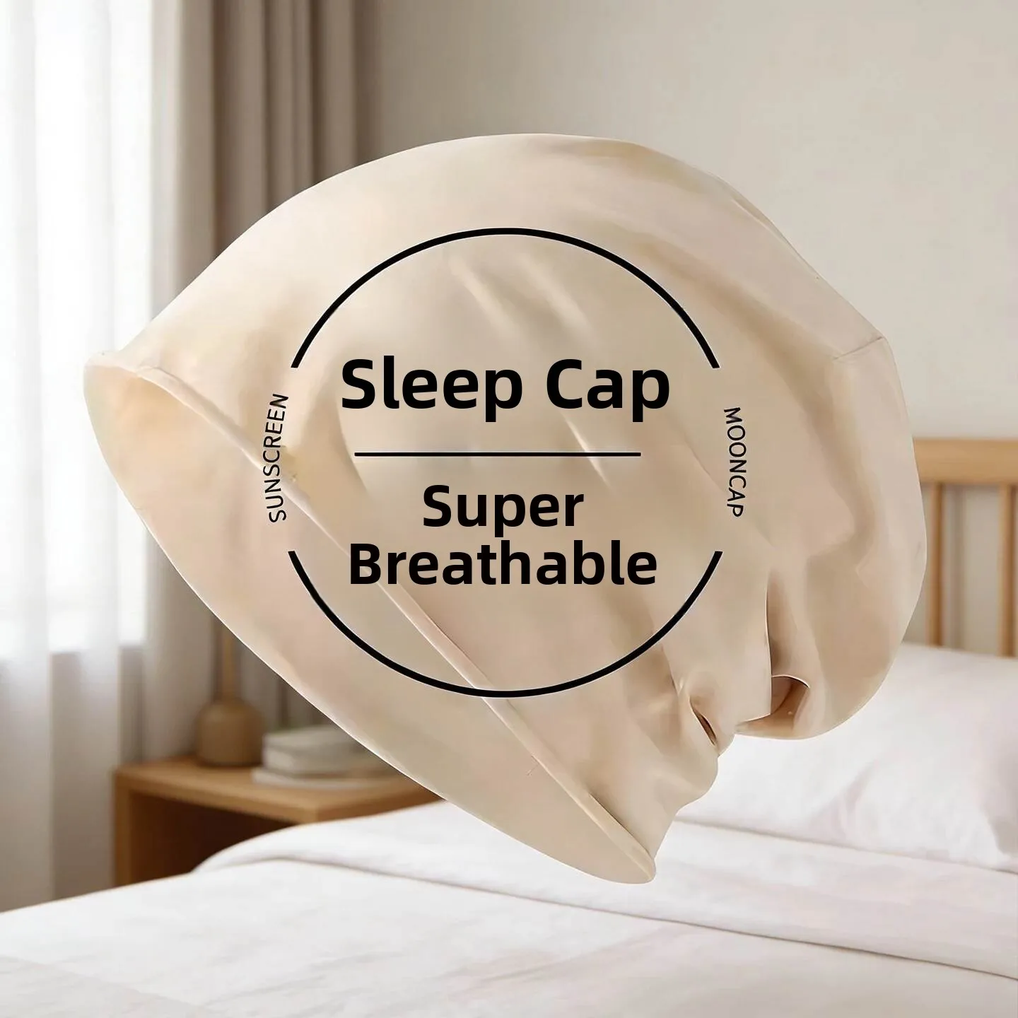

Lightweight Sleep Cap Overhead Windproof Breathable Nighttime Hair Cover Non-compressive Single-layer Home Use Bath Cap