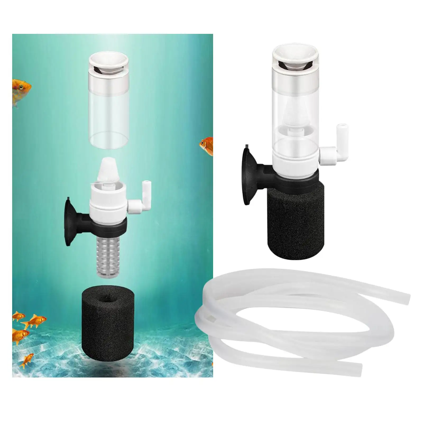 Mini Aquarium Filter Miniature Air Driven Biochemical Sponge Water Cleaner for