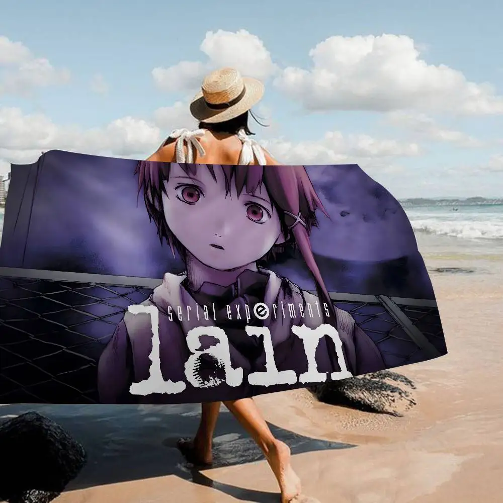 Serviette de plage en microfibre Serial Experiments Lain Anime, absorbante, à séchage rapide, douce, pour yoga, natation, station balnéaire, escalade en montagne