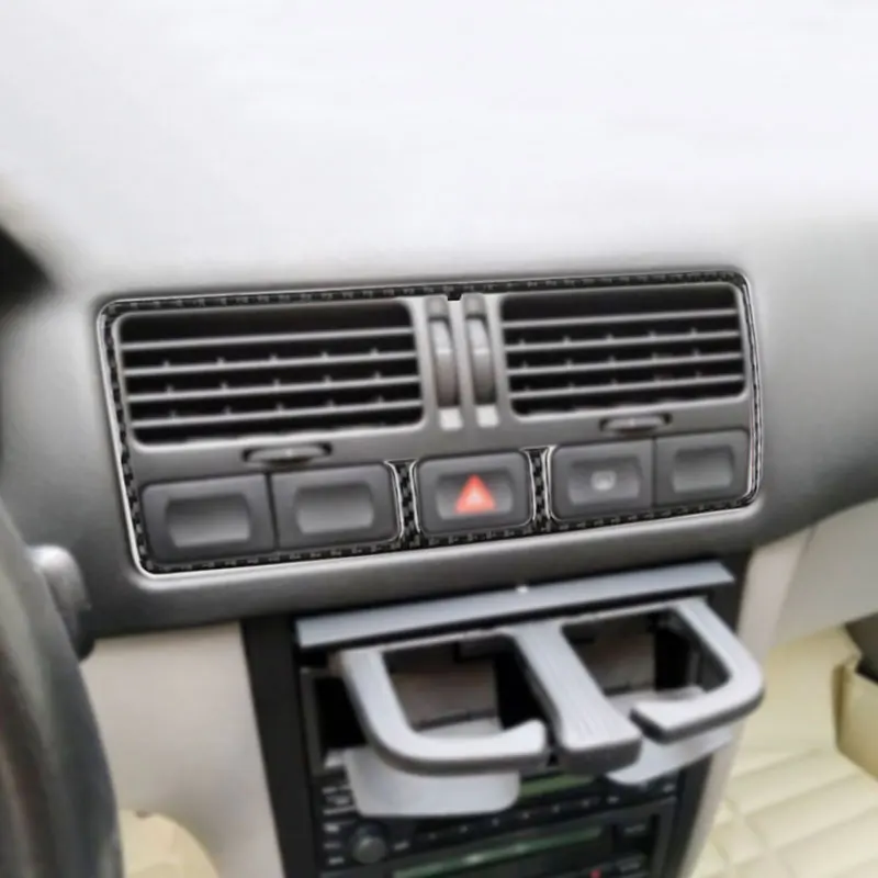 For VW Golf 4 Jetta Bora MK4 R32 GTI 1999-2004 Car Center Control Panel Air Condition Air Vent Outlet Trim Carbon Fiber Cover - view 3