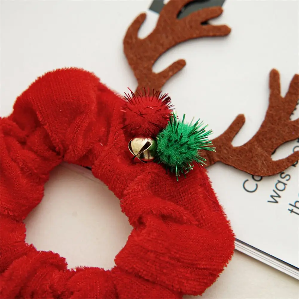 Christmas Cloth Festival Hair Accessories Spider Antler Elastic Hair Bands Ponytail Holder Women Hair Rope Flannel Scrunchies