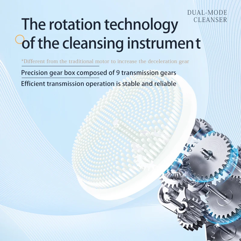 Электрическое моющее средство для лица, бесшумное, Высокопрочное перезаряжаемое вращающееся моющее средство для лица, Сменная головка с несколькими щетками