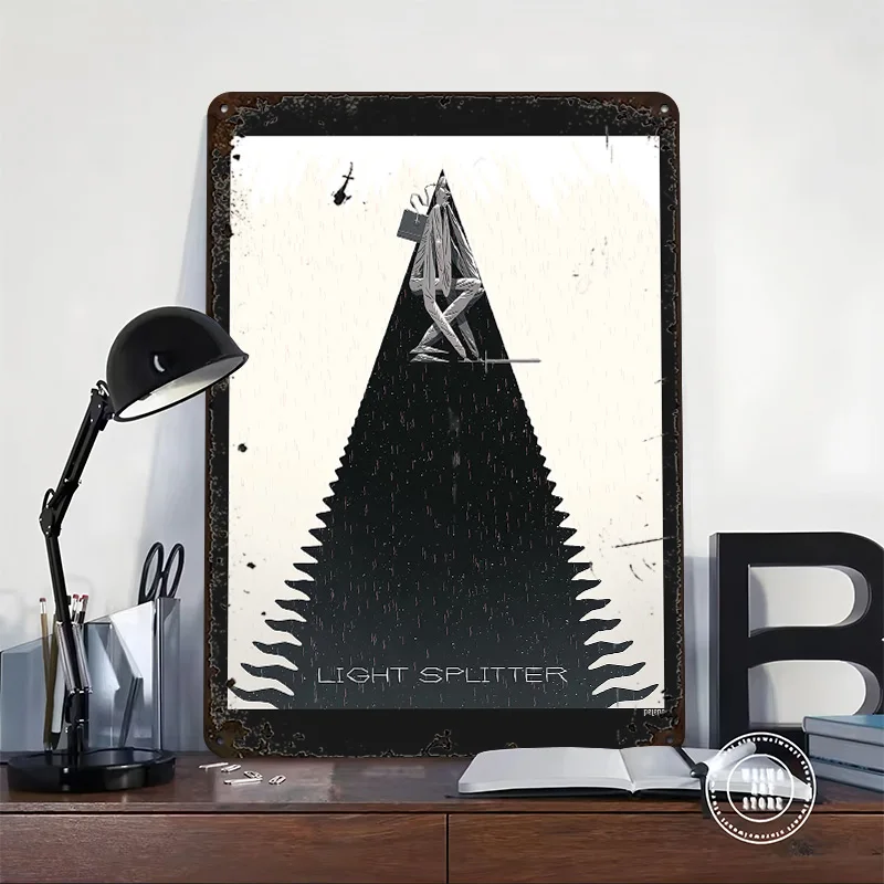 Light Splitter Personalized 3D Textured Metal Poster Wall Art Tinplate Sign for Gaming Room Decoration Man Vintage Decor Luxury