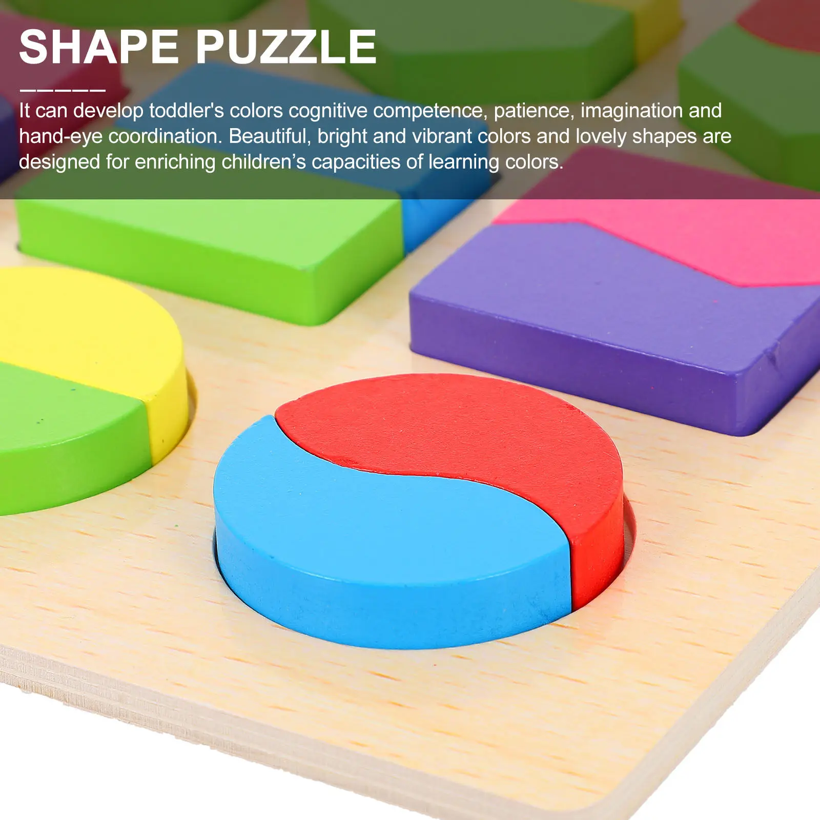 1 set di puzzle in legno con forme, puzzle educativi per l'apprendimento precoce, per neonati e bambini piccoli, stimolazione sensoriale, sviluppo del cervello