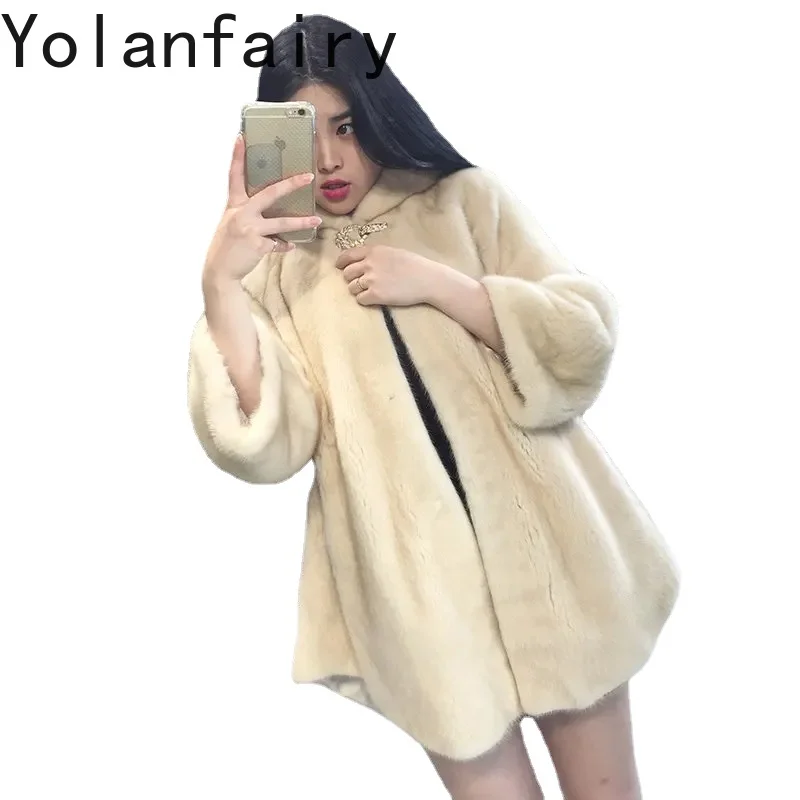 

Whole Mink Real Fur Jacket Women Mink Fur Coat Female Clothing 2023 Women Winter Coats Medium Luxury Clothes Women Tops FCY4207