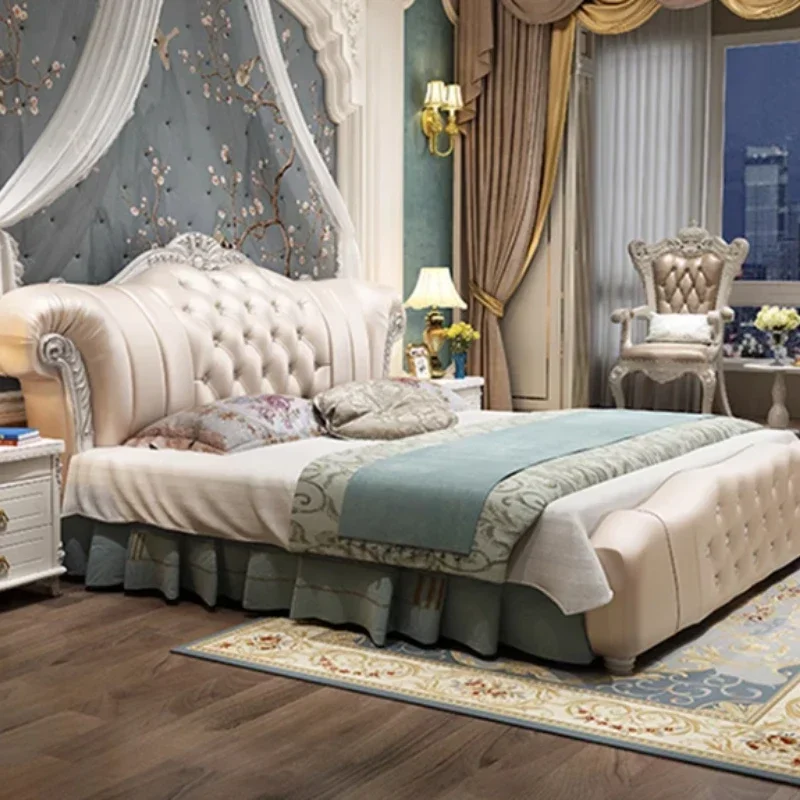 luxury full marriage bedrooms dorm room essential Bed  double beds 180X200CM modern king size frames with head board furniture