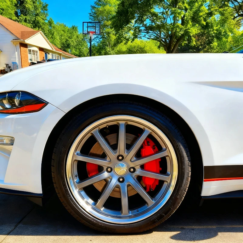 Red Caliper Covers Aluminum Fit for Ford Mustang, Explorer, Bronco, Edge, Focus, F-150, Ranger (2 Front+2 Rear)