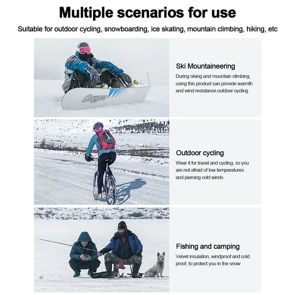 Warm Neck Protection Velvet Neck Scarf Solid Color Wool Sports Bandana Neck Warmer Running