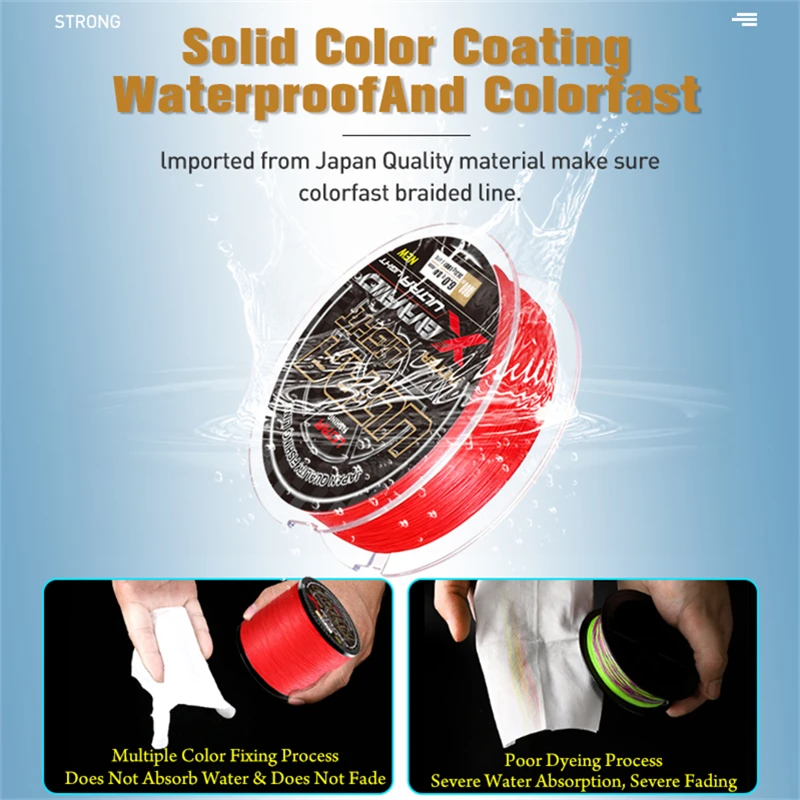 Zukibo Ultra Light Hilo trenzado PE rojo – Multifilamento para mar - imagen 5