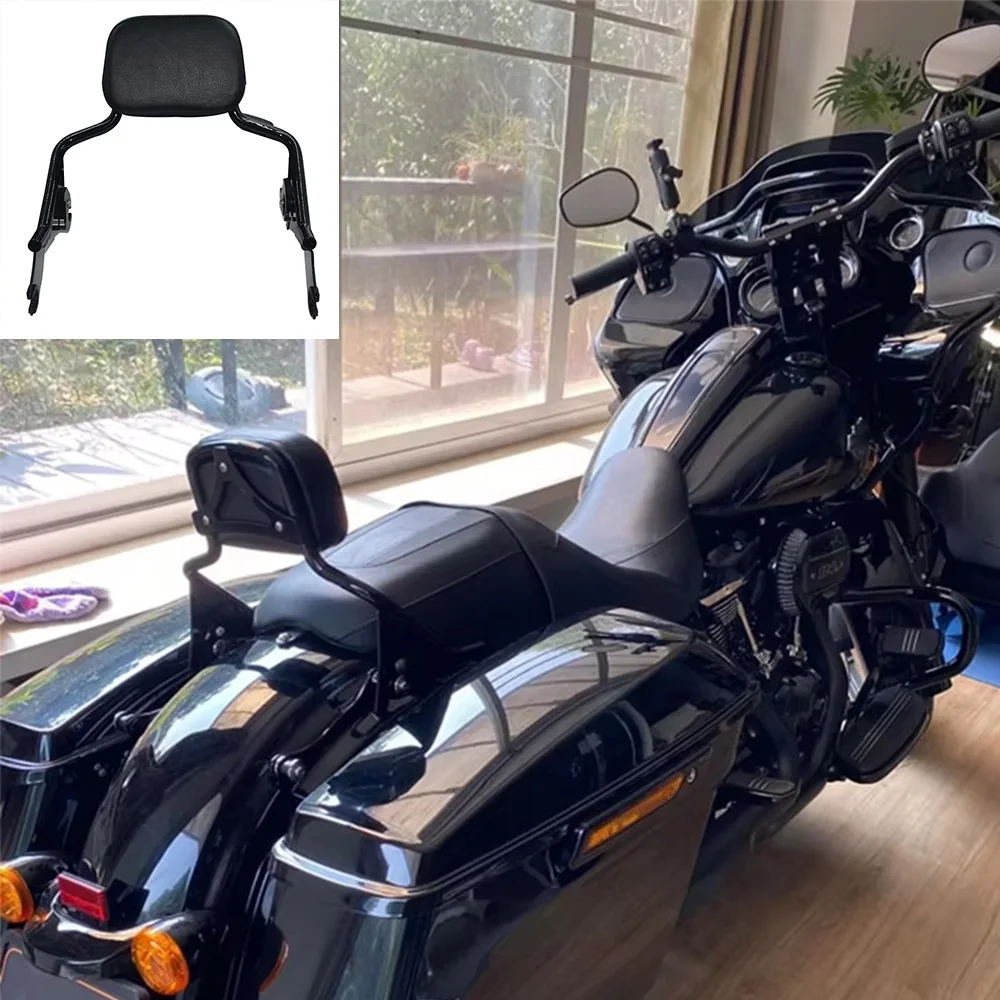 

Motorcycle Detachable OEM Relacement Short Sissy bar with mini pad For Harley Touring Road Street Glide Road King 2009-2022