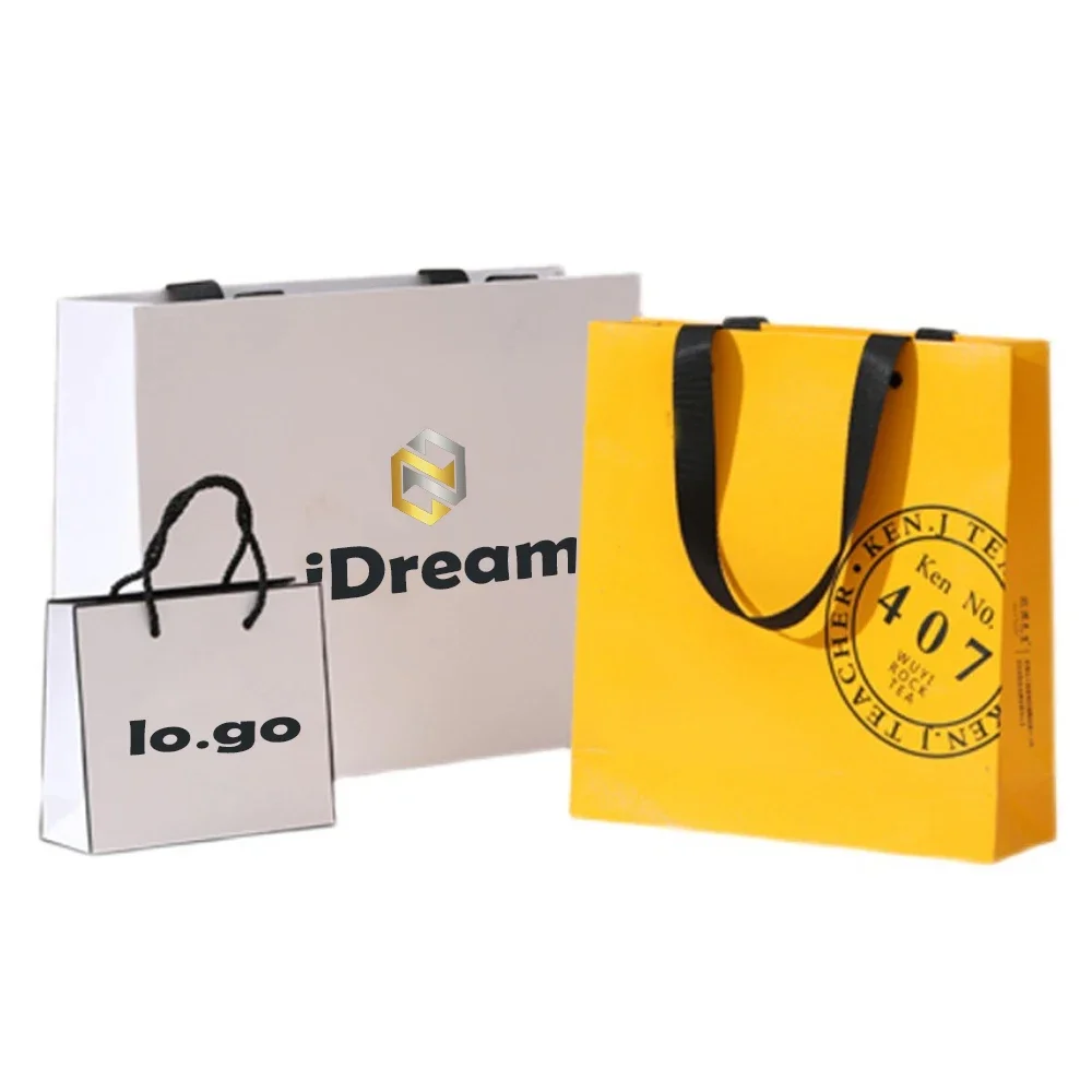 Bolsas de papel impresas personalizadas de alta calidad Bolsas de regalo personalizadas con logotipo impreso de promoción de marca