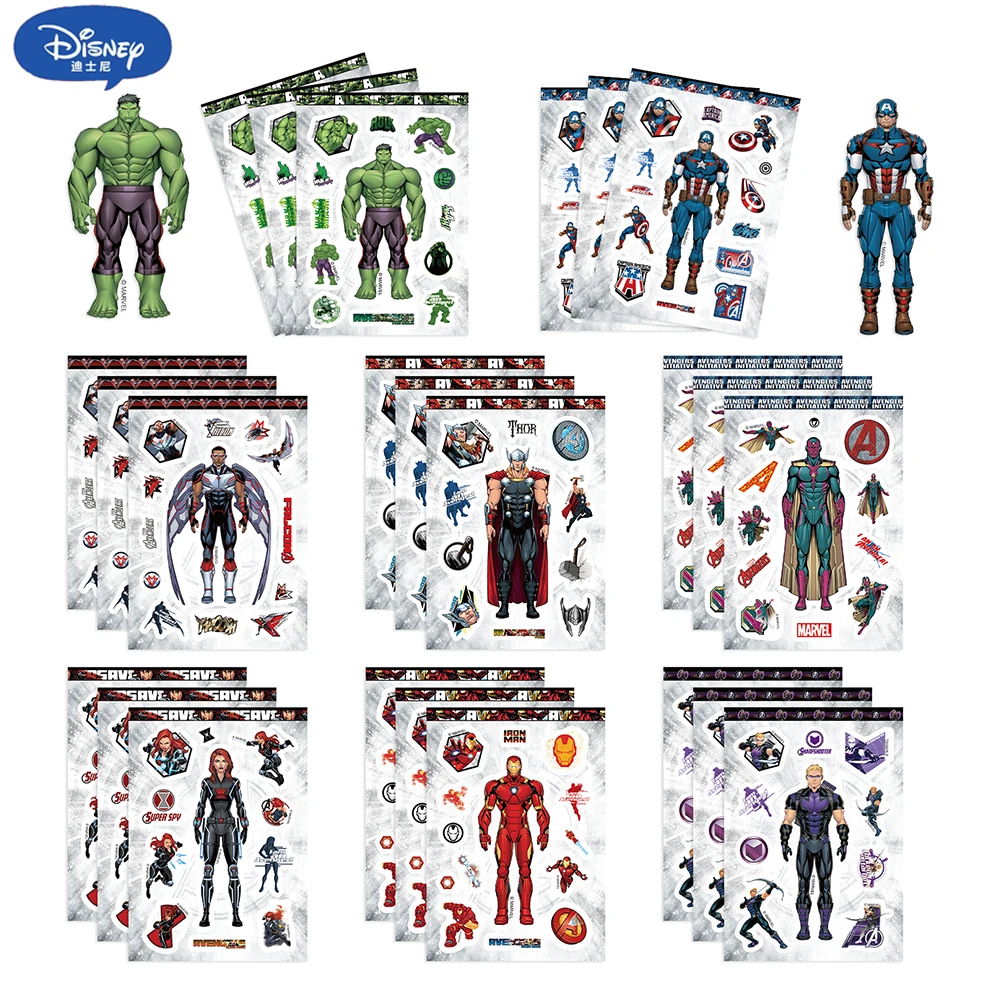 

8/16/32Pcs Disney The Avengers Stickers for Laptop Phone Snowboard Luggage Fridge DIY Decal Kid Toy Graffiti Sticker Gift