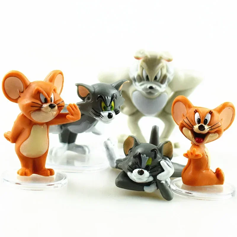 

Classic Anime Cat Mouse Model TomJerry Mini Figure Playing Doll Table Ornaments Figurine Children Toy Birthday Gifts