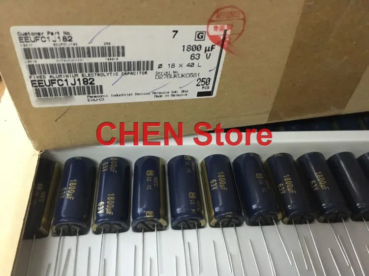 10PCS matsushita capacitor FC 63V1800UF 18X40MM ultra low internal resistance Electrolytic Capacitor ce fc 1800UF 63V Gold