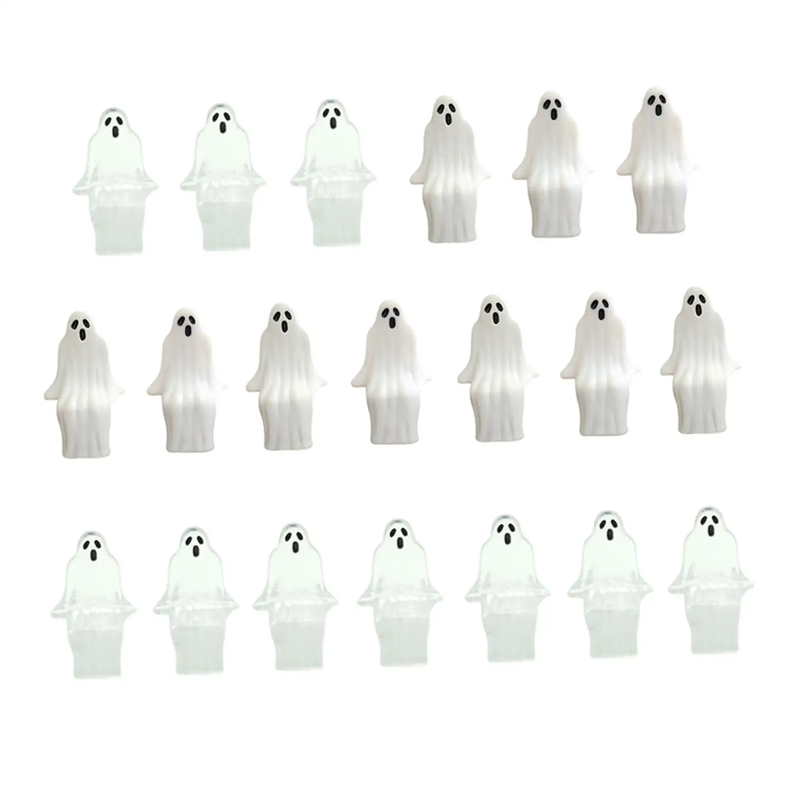20Pcs Halloween Miniature Ghost Decor Cute for Bookshelf Flower Pot Desktop