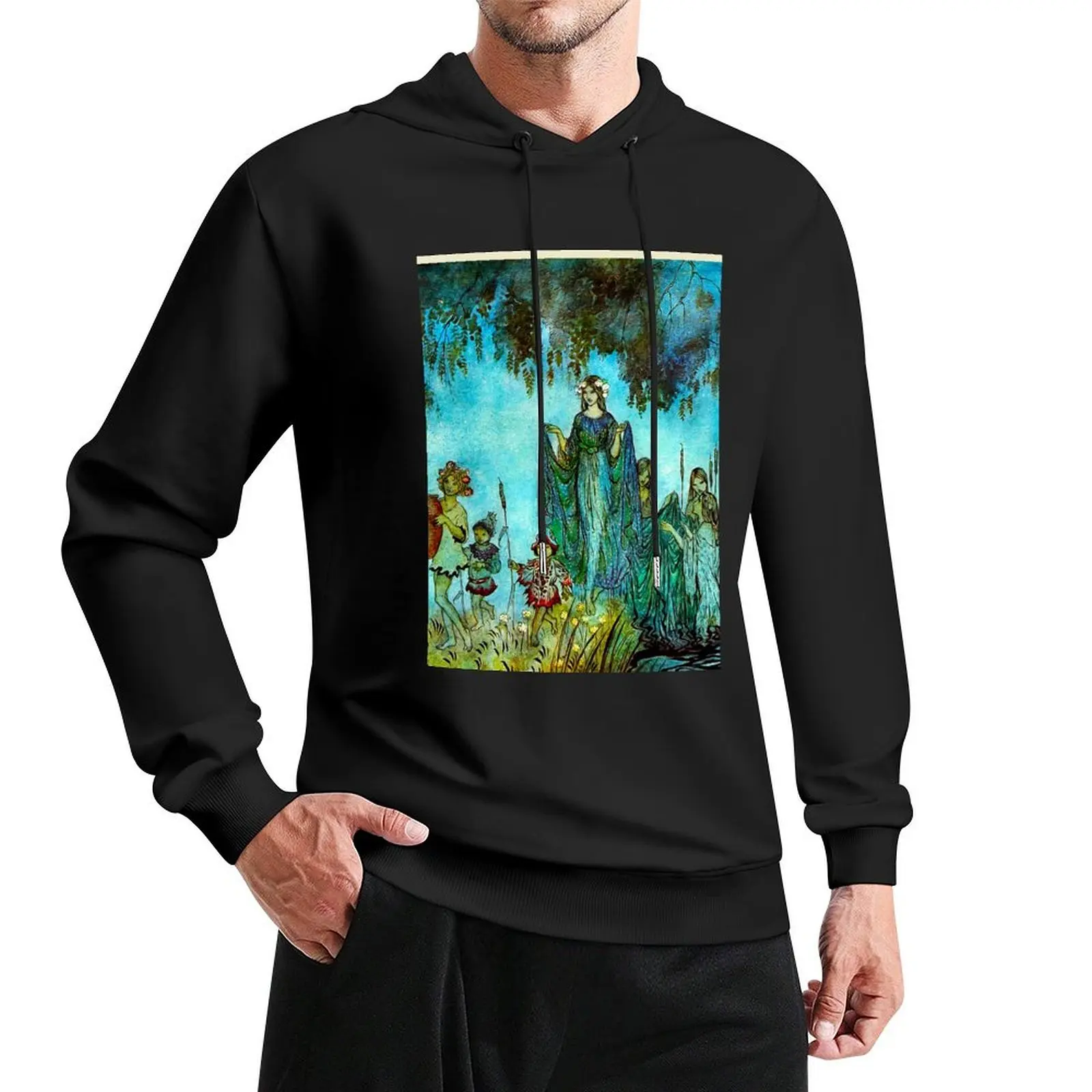 

Arthur Rackham- Fairy Procession Pullover Hoodie men's clothing male clothes men clothing korean style clothes hoodies for men