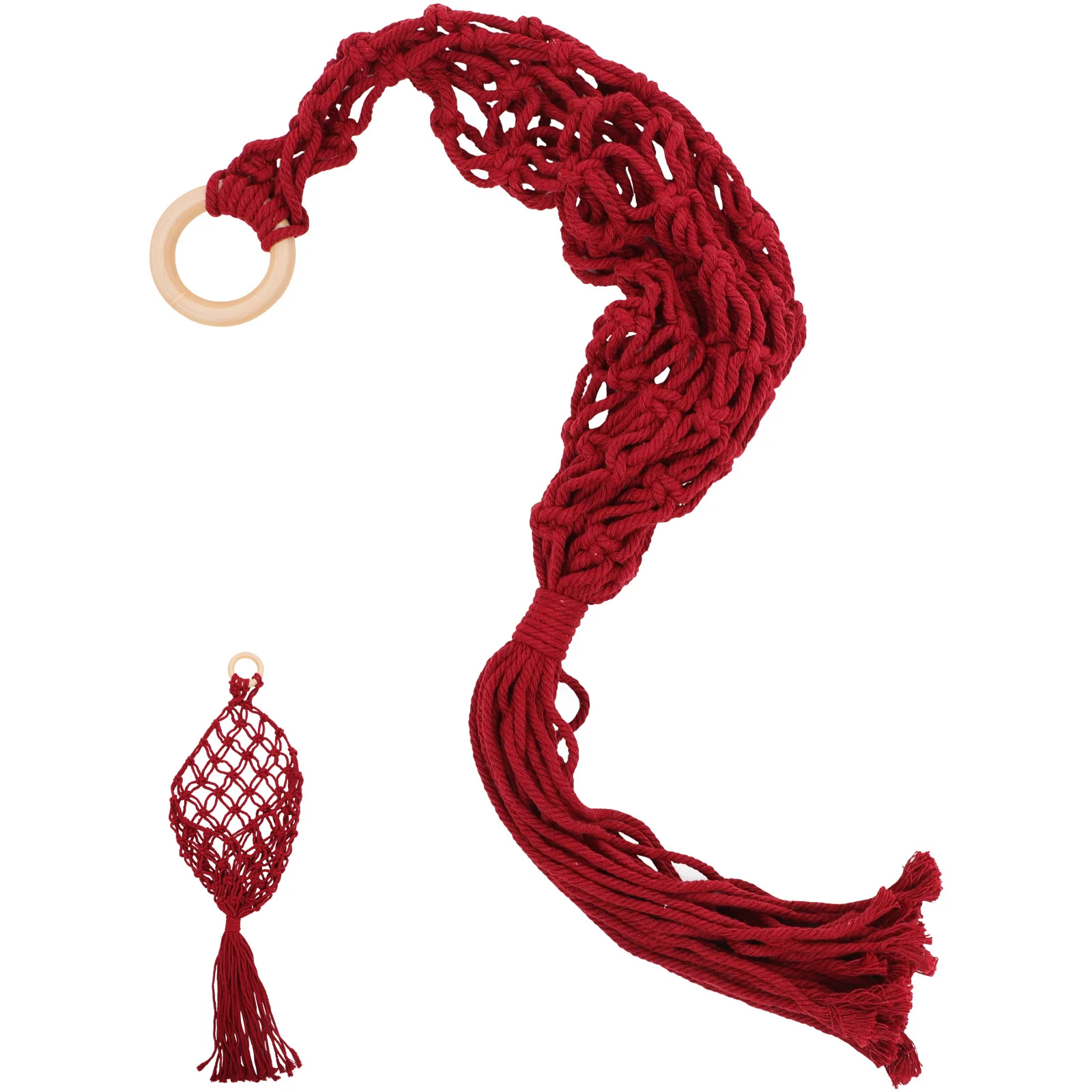 

Fruit Vegetable Net Bag Cotton Rope Basket Macrame Woven Kitchen Storage Wall Hanging Decorative Fruit Veggie Basket
