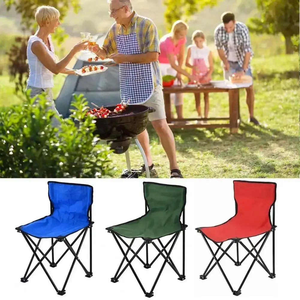 

Ergonomic Design Strong Load-bearing Compact Folding Stool Chair Camping Chair with Backrest Size Portable Camping Supplies