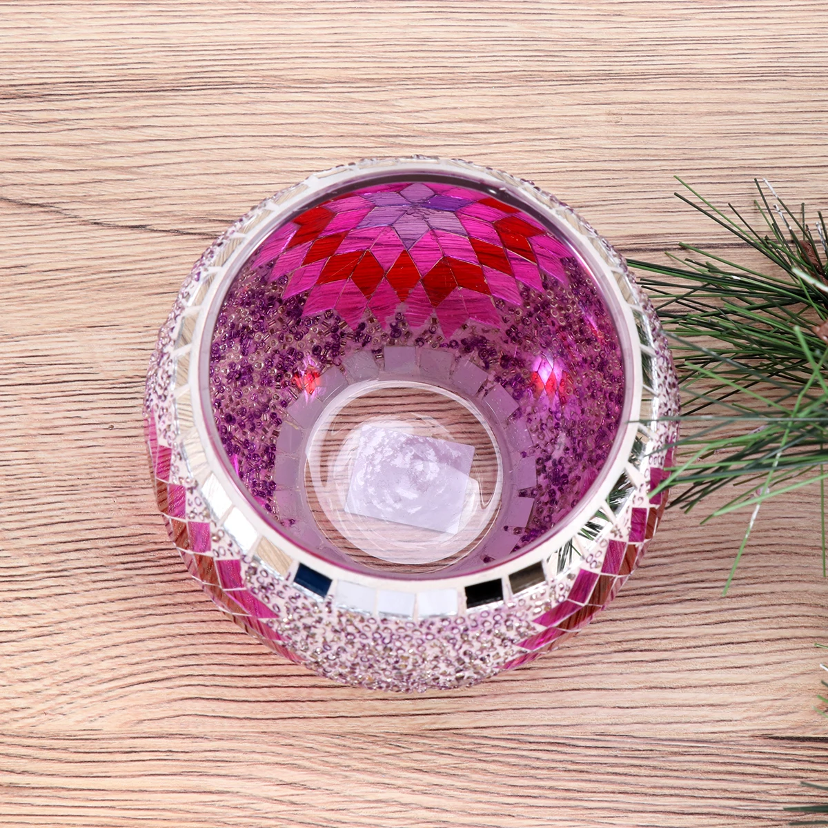 

European Glass Holder Unique Artwork Design with Colorful Fragments for Home Wedding Party Gift Shiny Bowl Decor