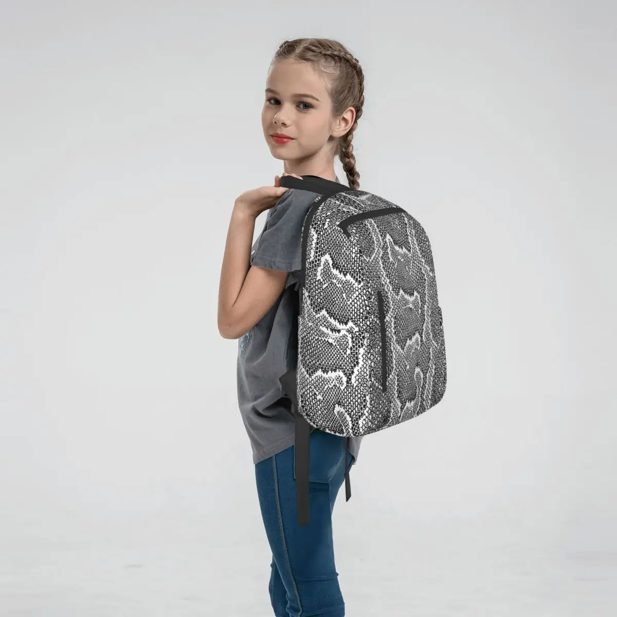Snake 001 Backpack Large Capacity Boys Girls BookBag School Bag Shoulder Bags for Men Women