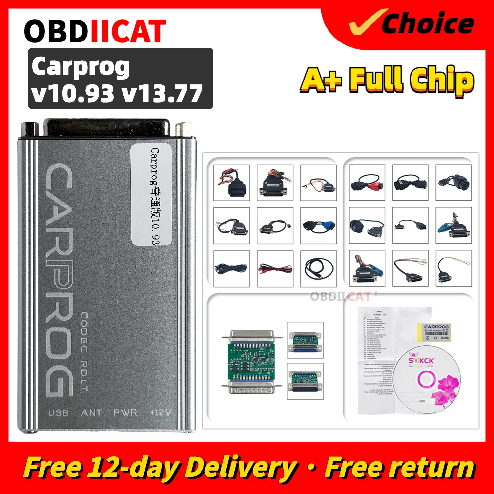 Carprog Online V8.21Full Set Carprog Online V8.21/ V13.77/10.93 Auto Repair Tool Airbag Reset/Radio Code/ECU Programmer