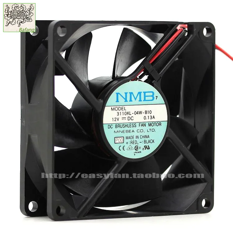 

jinlingge For NMB-MAT Minebea 3110KL-04W-B10 8025 8CM 12V 0.13A 2lines Ball bearing cooling fan