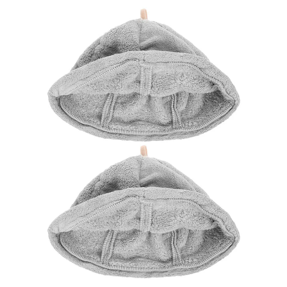 

2Pcs Coral Fleece Hair Turban Women Bath Hat Comfortable Reusable Wrap for Shower Spa Gym Home Sauna Accessory