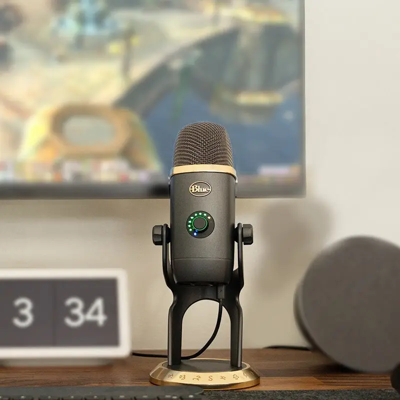 Blue Yeti Portable Noise Cancelling Condenser Microphone with 4 Pickup Patterns USP Microphone for Recording, Singing