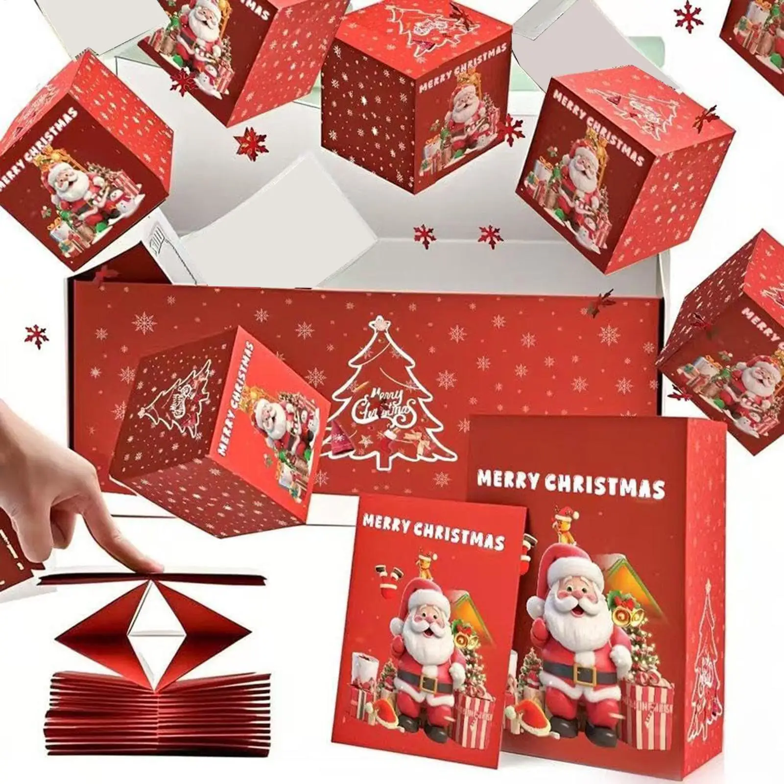 Christmas Cash Box Pop Open Set 12-Envelope Holiday Confetti Keepsake Christmas Envelope Cash Box For Parents Friends Couples
